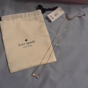 NWT Kate Spade Paved Bow Necklace